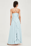 Halter Neck Elegant Bridesmaid Chiffon Dresses Sleeveless Formal Evening Dress Gowns