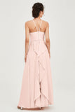 Halter Neck Elegant Bridesmaid Chiffon Dresses Sleeveless Formal Evening Dress Gowns
