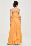 Halter Neck Elegant Bridesmaid Chiffon Dresses Sleeveless Formal Evening Dress Gowns