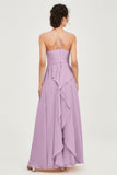 Halter Neck Elegant Bridesmaid Chiffon Dresses Sleeveless Formal Evening Dress Gowns