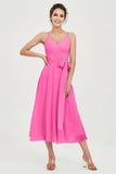 Spaghetti Straps Chiffon Wedding Guest Dress Junior Bridesmaid Dresses Occasion Gowns
