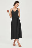 Spaghetti Straps Chiffon Wedding Guest Dress Junior Bridesmaid Dresses Occasion Gowns