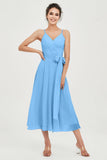 Spaghetti Straps Chiffon Wedding Guest Dress Junior Bridesmaid Dresses Occasion Gowns