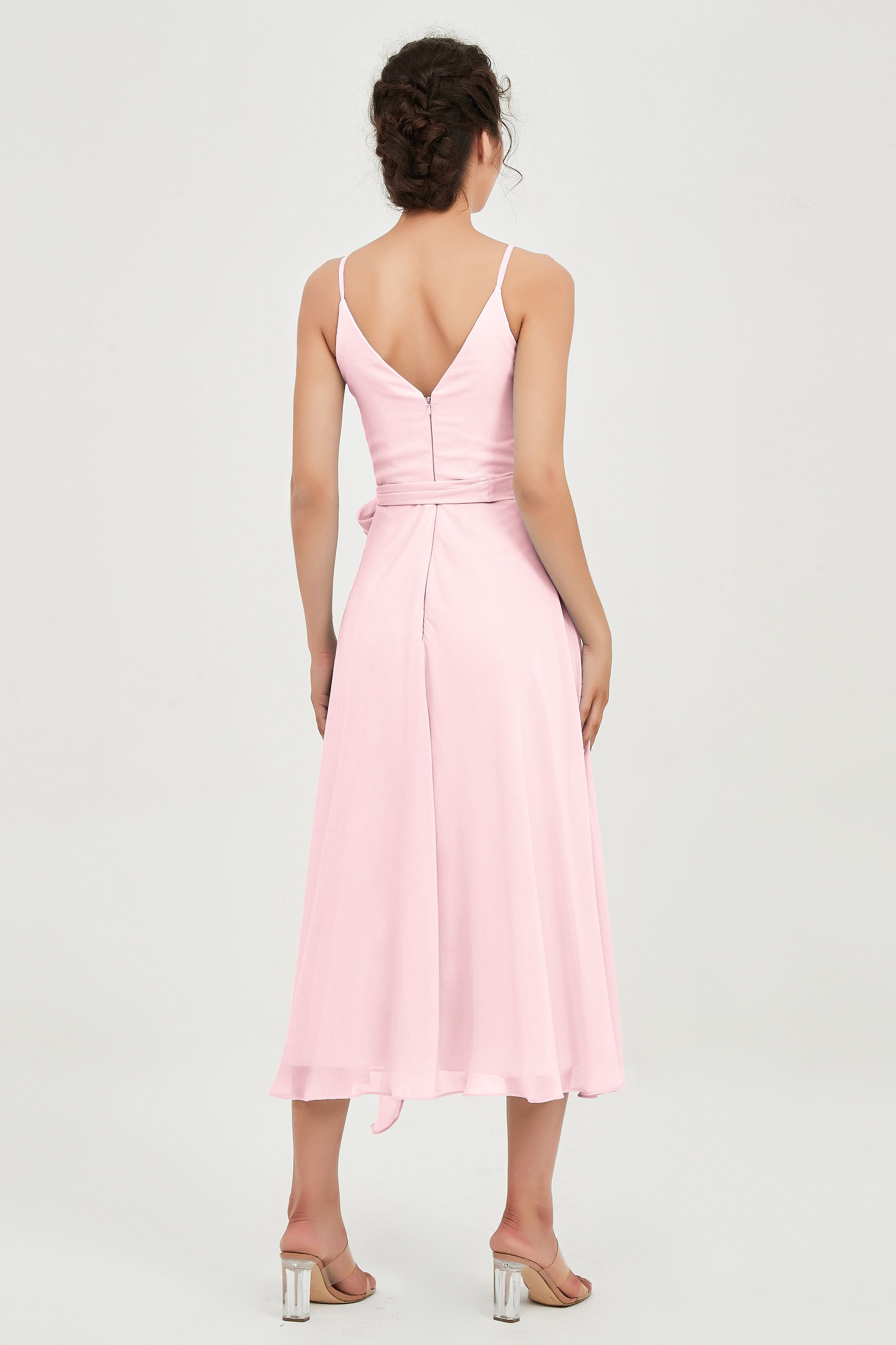 Spaghetti Straps Chiffon Wedding Guest Dress Junior Bridesmaid Dresses Occasion Gowns