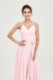 Spaghetti Straps Chiffon Wedding Guest Dress Junior Bridesmaid Dresses Occasion Gowns