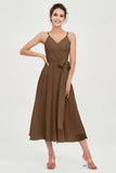 Spaghetti Straps Chiffon Wedding Guest Dress Junior Bridesmaid Dresses Occasion Gowns