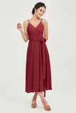 Spaghetti Straps Chiffon Wedding Guest Dress Junior Bridesmaid Dresses Occasion Gowns