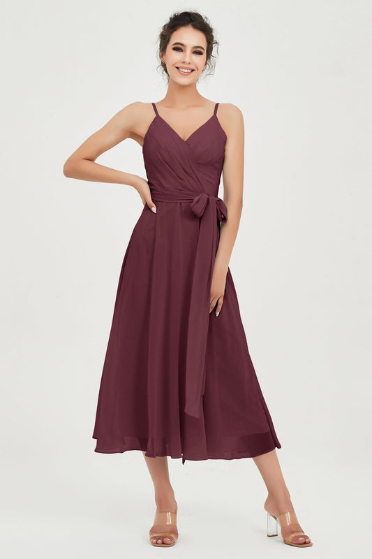 Spaghetti Straps Chiffon Wedding Guest Dress Junior Bridesmaid Dresses Occasion Gowns