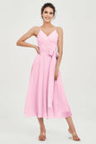 Spaghetti Straps Chiffon Wedding Guest Dress Junior Bridesmaid Dresses Occasion Gowns