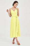 Spaghetti Straps Chiffon Wedding Guest Dress Junior Bridesmaid Dresses Occasion Gowns