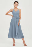 Spaghetti Straps Chiffon Wedding Guest Dress Junior Bridesmaid Dresses Occasion Gowns