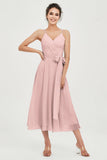 Spaghetti Straps Chiffon Wedding Guest Dress Junior Bridesmaid Dresses Occasion Gowns