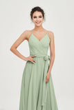 Spaghetti Straps Chiffon Wedding Guest Dress Junior Bridesmaid Dresses Occasion Gowns