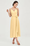 Spaghetti Straps Chiffon Wedding Guest Dress Junior Bridesmaid Dresses Occasion Gowns