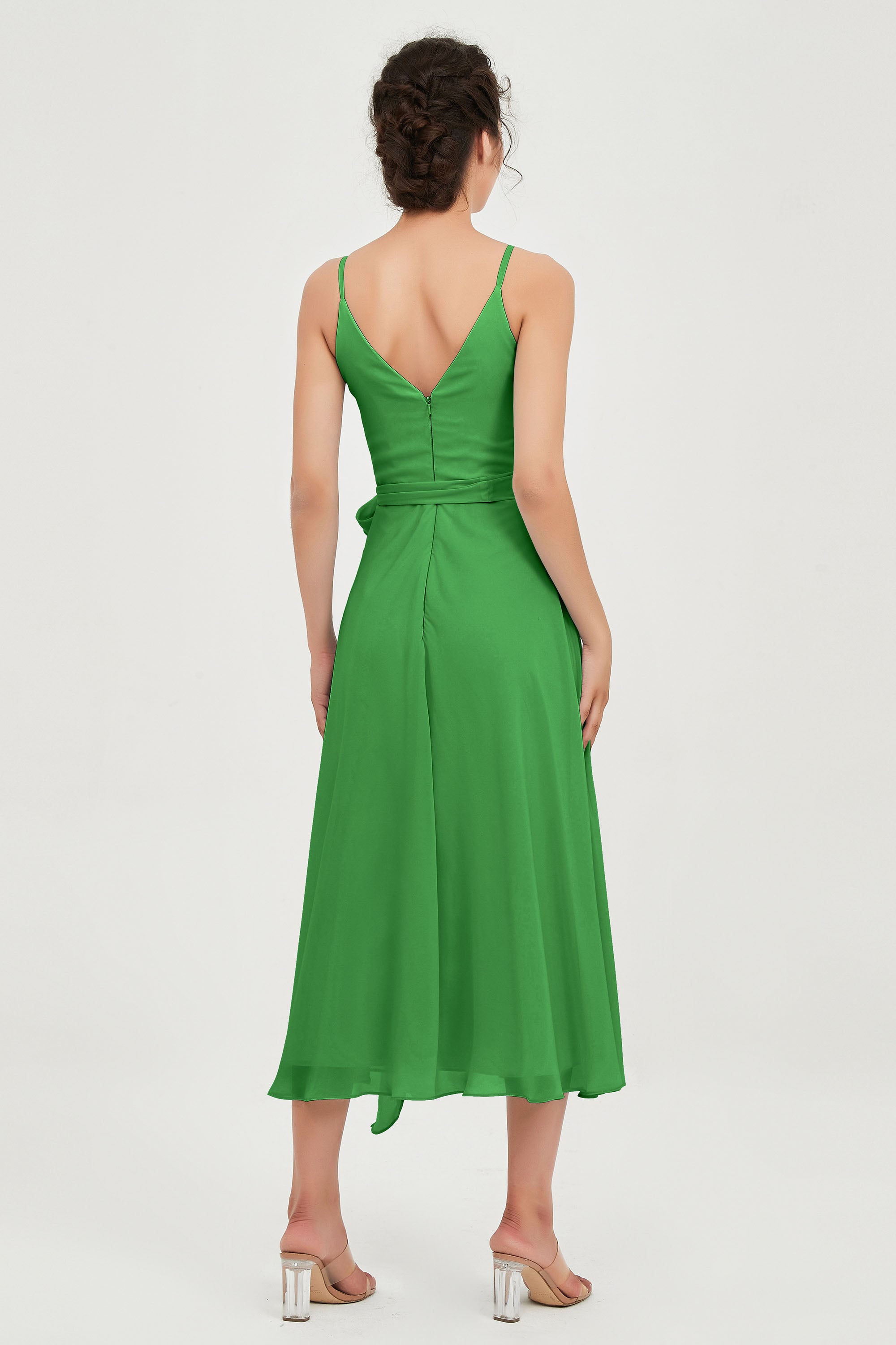 Spaghetti Straps Chiffon Wedding Guest Dress Junior Bridesmaid Dresses Occasion Gowns