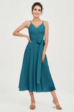 Spaghetti Straps Chiffon Wedding Guest Dress Junior Bridesmaid Dresses Occasion Gowns