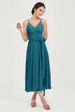 Spaghetti Straps Chiffon Wedding Guest Dress Junior Bridesmaid Dresses Occasion Gowns