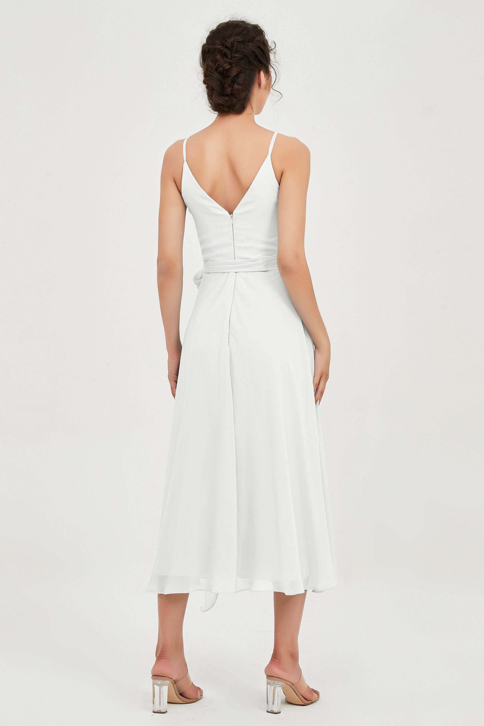 Spaghetti Straps Chiffon Wedding Guest Dress Junior Bridesmaid Dresses Occasion Gowns