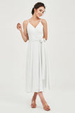 Spaghetti Straps Chiffon Wedding Guest Dress Junior Bridesmaid Dresses Occasion Gowns