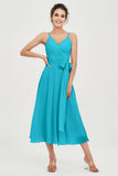 Spaghetti Straps Chiffon Wedding Guest Dress Junior Bridesmaid Dresses Occasion Gowns