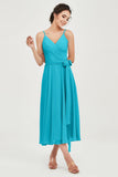 Spaghetti Straps Chiffon Wedding Guest Dress Junior Bridesmaid Dresses Occasion Gowns