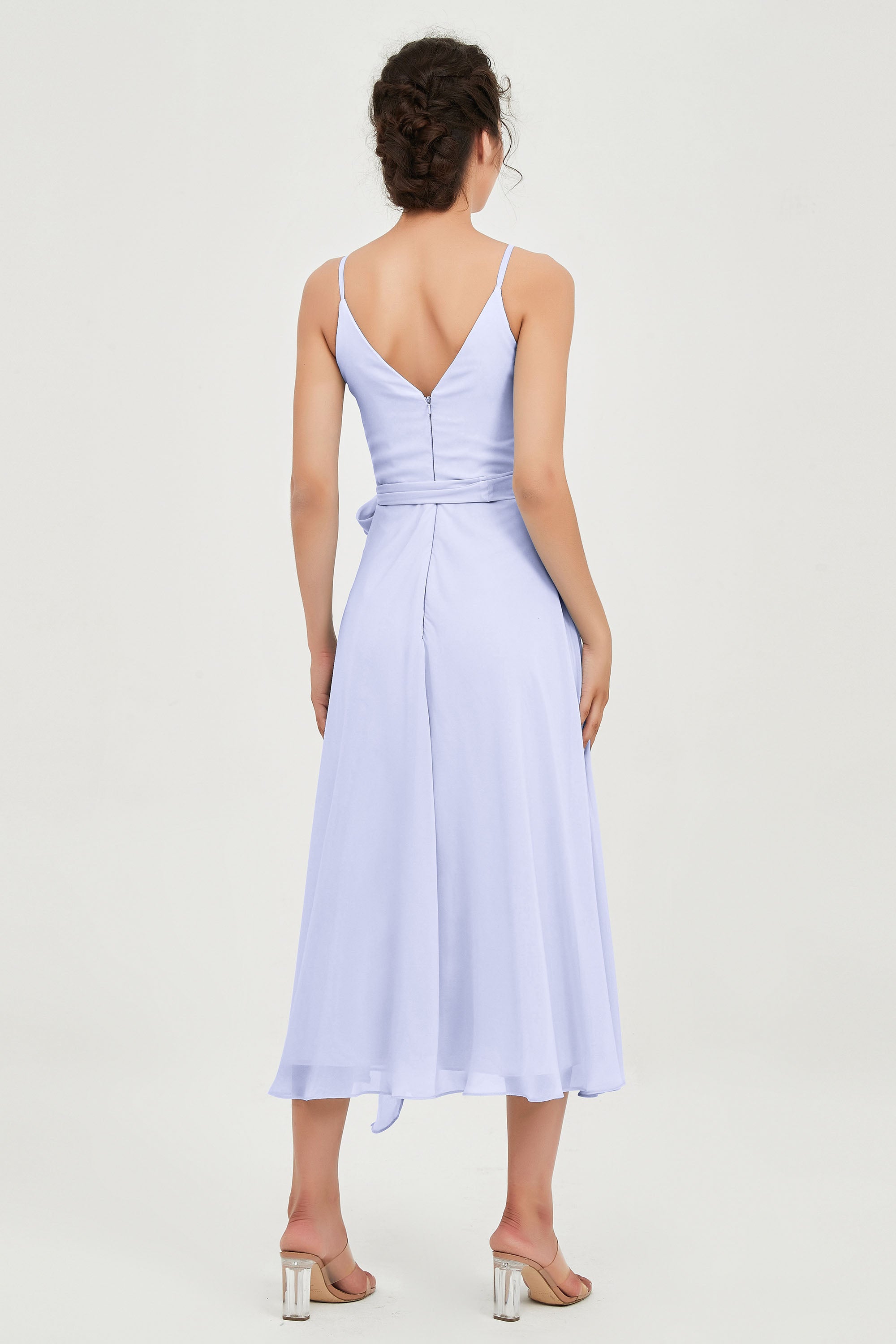 Spaghetti Straps Chiffon Wedding Guest Dress Junior Bridesmaid Dresses Occasion Gowns