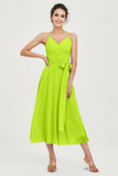 Spaghetti Straps Chiffon Wedding Guest Dress Junior Bridesmaid Dresses Occasion Gowns