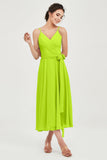 Spaghetti Straps Chiffon Wedding Guest Dress Junior Bridesmaid Dresses Occasion Gowns