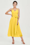 Spaghetti Straps Chiffon Wedding Guest Dress Junior Bridesmaid Dresses Occasion Gowns