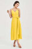 Spaghetti Straps Chiffon Wedding Guest Dress Junior Bridesmaid Dresses Occasion Gowns
