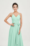 Spaghetti Straps Chiffon Wedding Guest Dress Junior Bridesmaid Dresses Occasion Gowns