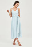 Spaghetti Straps Chiffon Wedding Guest Dress Junior Bridesmaid Dresses Occasion Gowns