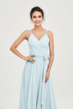 Spaghetti Straps Chiffon Wedding Guest Dress Junior Bridesmaid Dresses Occasion Gowns