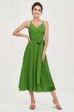 Spaghetti Straps Chiffon Wedding Guest Dress Junior Bridesmaid Dresses Occasion Gowns