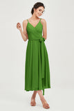 Spaghetti Straps Chiffon Wedding Guest Dress Junior Bridesmaid Dresses Occasion Gowns