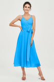 Spaghetti Straps Chiffon Wedding Guest Dress Junior Bridesmaid Dresses Occasion Gowns