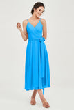 Spaghetti Straps Chiffon Wedding Guest Dress Junior Bridesmaid Dresses Occasion Gowns