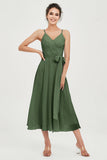 Spaghetti Straps Chiffon Wedding Guest Dress Junior Bridesmaid Dresses Occasion Gowns