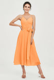 Spaghetti Straps Chiffon Wedding Guest Dress Junior Bridesmaid Dresses Occasion Gowns