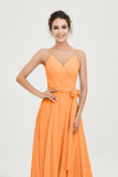 Spaghetti Straps Chiffon Wedding Guest Dress Junior Bridesmaid Dresses Occasion Gowns
