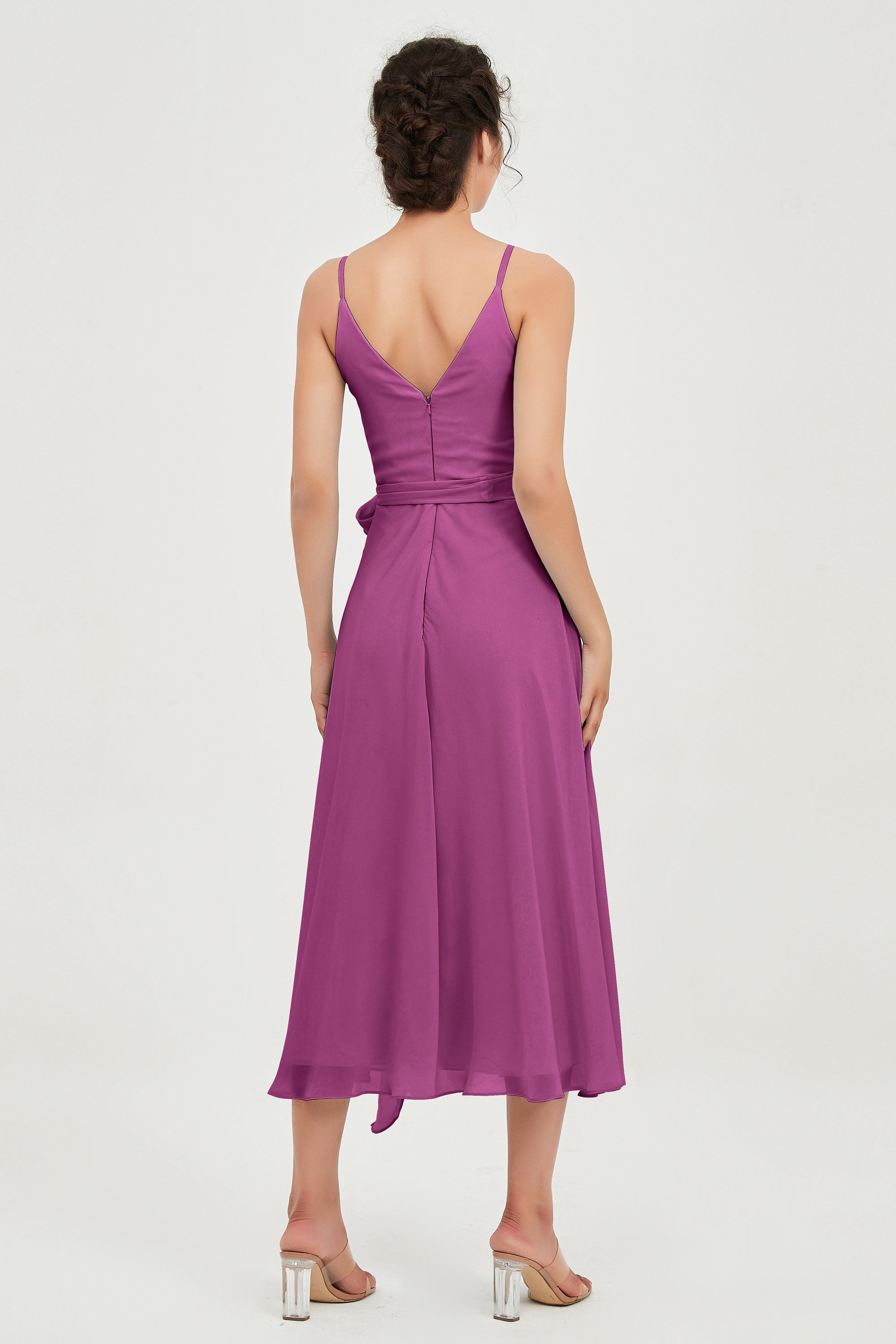 Spaghetti Straps Chiffon Wedding Guest Dress Junior Bridesmaid Dresses Occasion Gowns