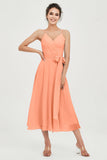Spaghetti Straps Chiffon Wedding Guest Dress Junior Bridesmaid Dresses Occasion Gowns