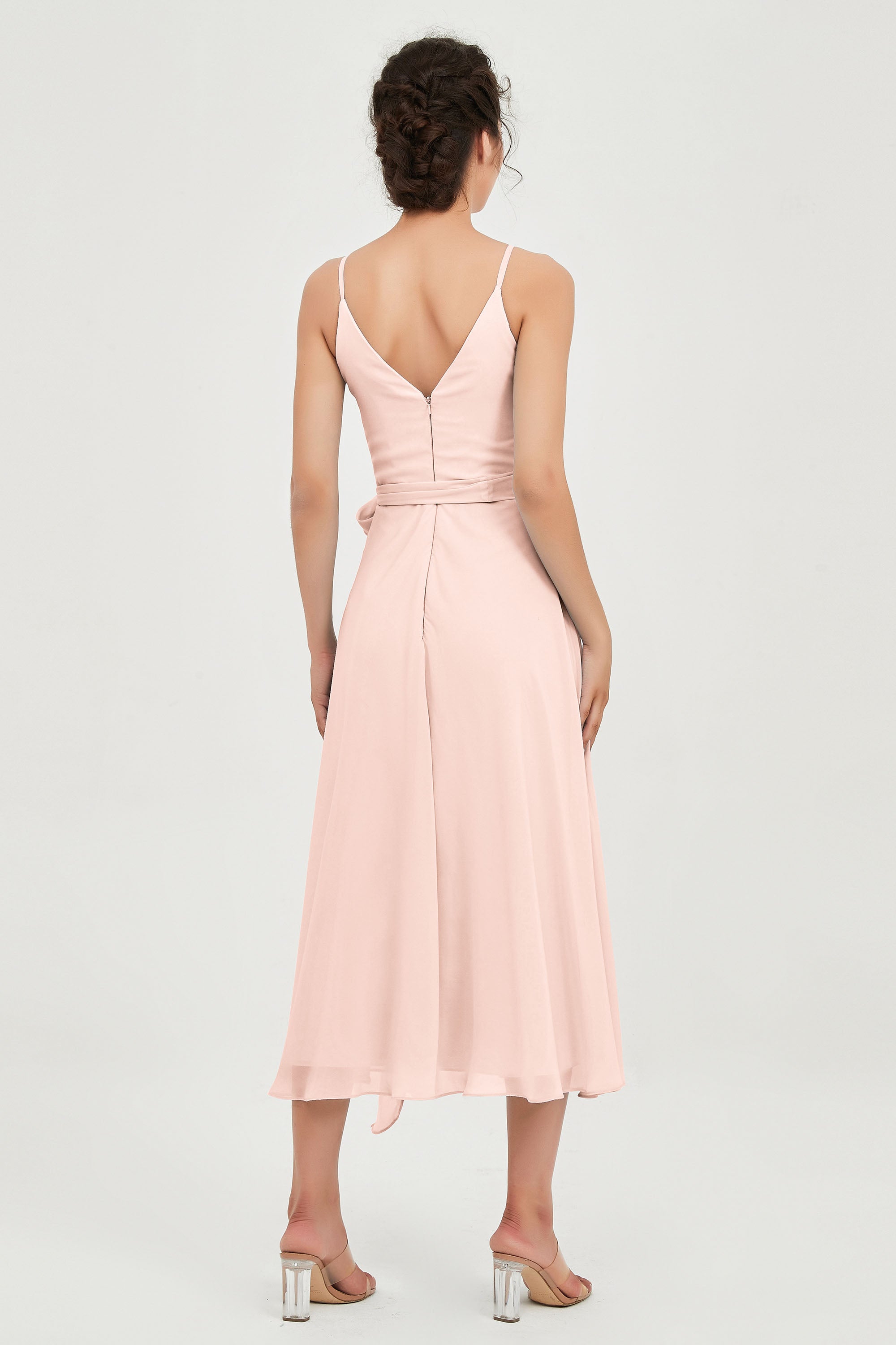 Spaghetti Straps Chiffon Wedding Guest Dress Junior Bridesmaid Dresses Occasion Gowns