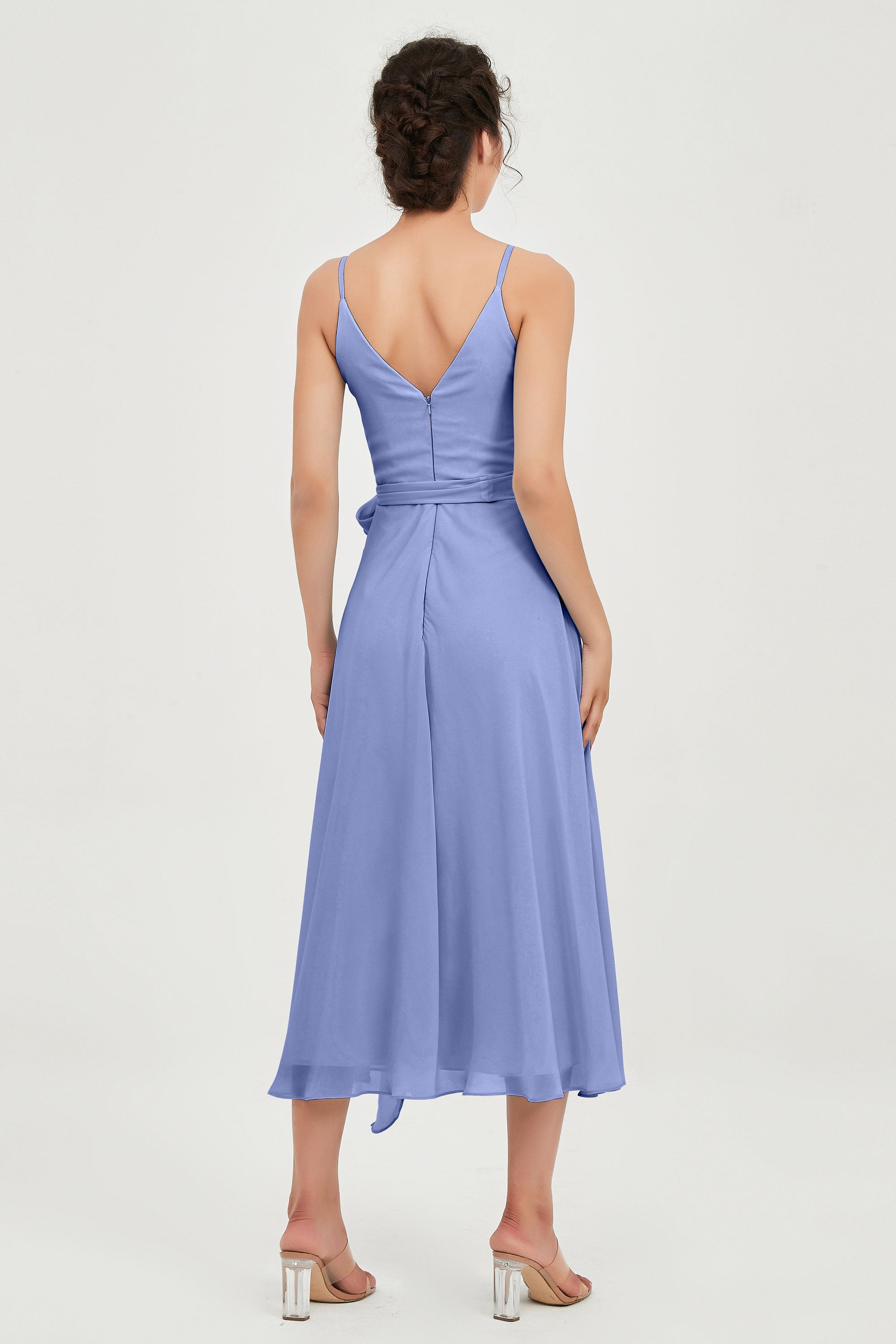 Spaghetti Straps Chiffon Wedding Guest Dress Junior Bridesmaid Dresses Occasion Gowns