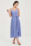 Spaghetti Straps Chiffon Wedding Guest Dress Junior Bridesmaid Dresses Occasion Gowns