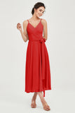 Spaghetti Straps Chiffon Wedding Guest Dress Junior Bridesmaid Dresses Occasion Gowns