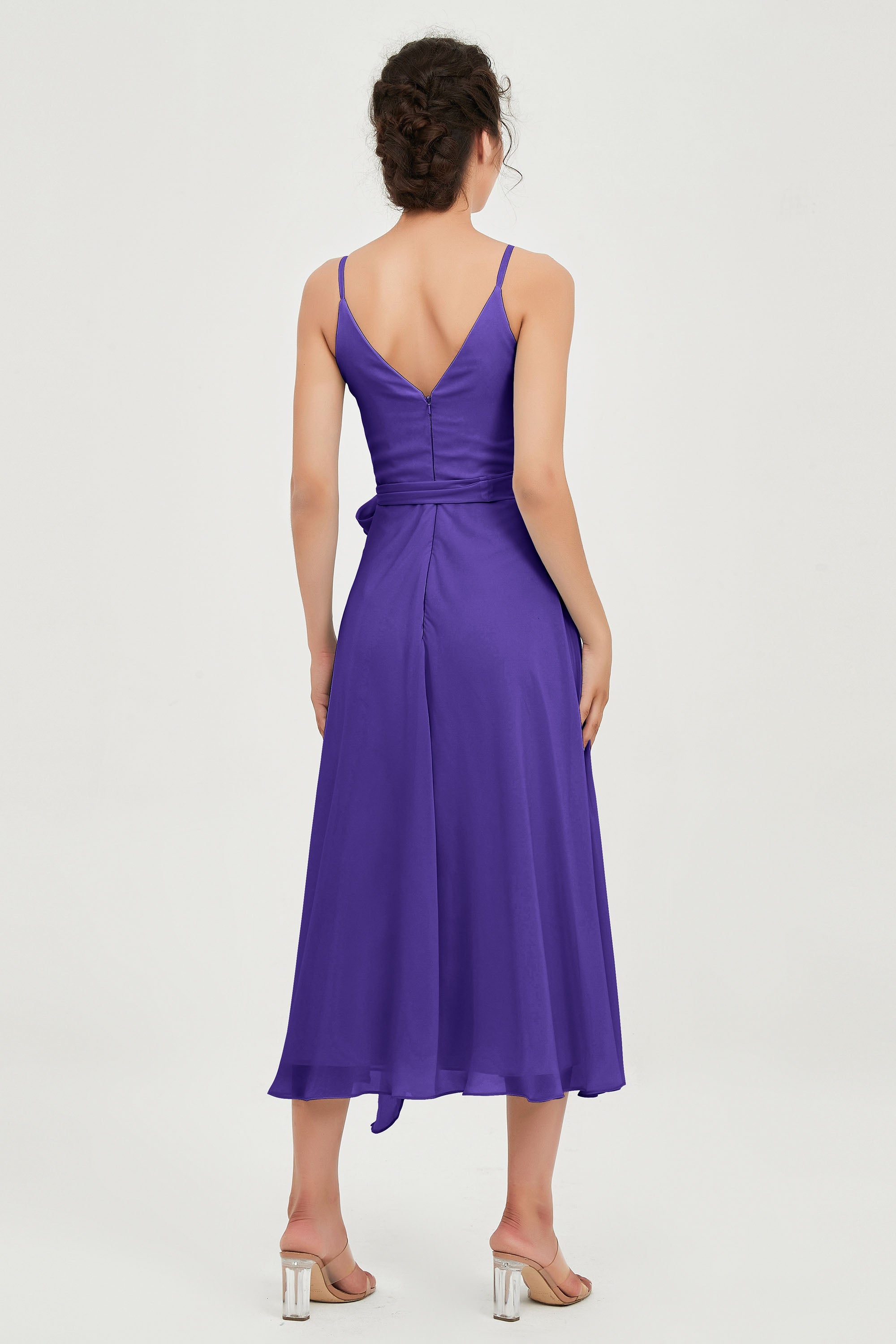 Spaghetti Straps Chiffon Wedding Guest Dress Junior Bridesmaid Dresses Occasion Gowns