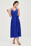Spaghetti Straps Chiffon Wedding Guest Dress Junior Bridesmaid Dresses Occasion Gowns