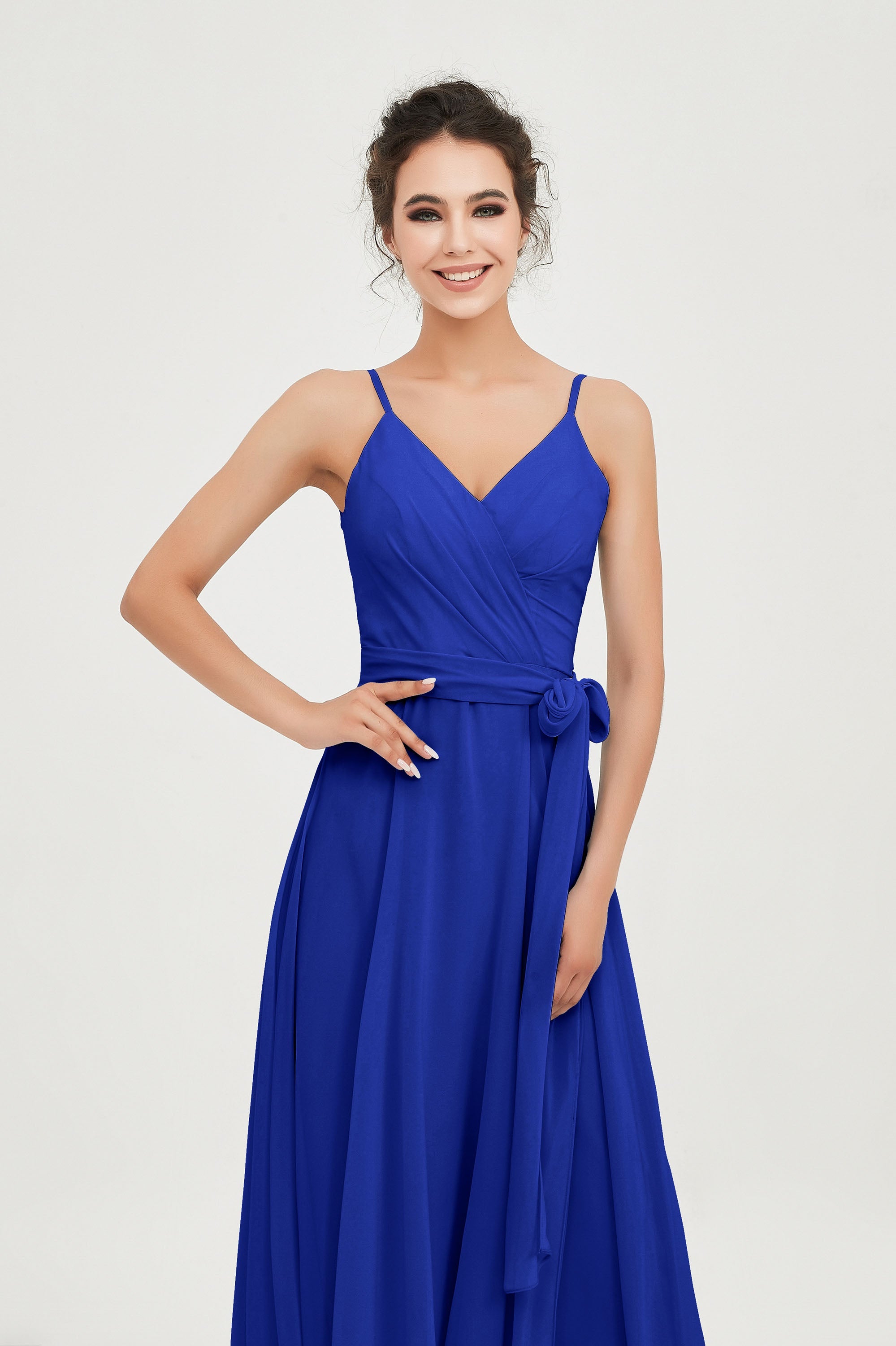 Spaghetti Straps Chiffon Wedding Guest Dress Junior Bridesmaid Dresses Occasion Gowns