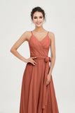 Spaghetti Straps Chiffon Wedding Guest Dress Junior Bridesmaid Dresses Occasion Gowns